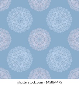 abstract ornamental seamless pattern with circle elements in pastel tones