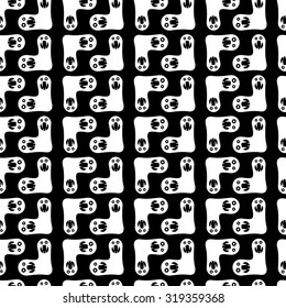 Abstract ornamental seamless pattern made of funny cartoon monsters.
