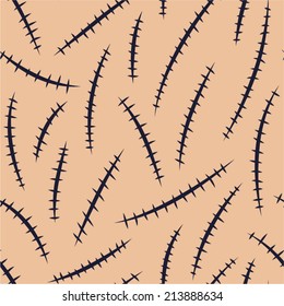 Abstract Ornamental Seamless Pattern. Scar Stitches.