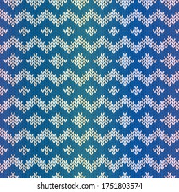 Abstract Ornamental Seamless Vector Pattern as a stylish Fabric Knitted ethnic texture with a gradient