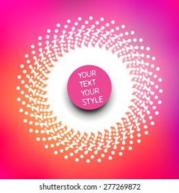 Abstract ornamental shape, background with dotted swirl design