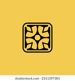abstract ornamental square pattern logo