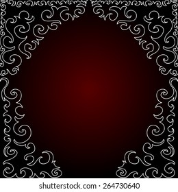 Abstract ornamental vector red frame