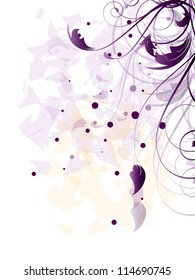 Abstract ornamental vintage  fantasy background with floral elements and flowers,swirls