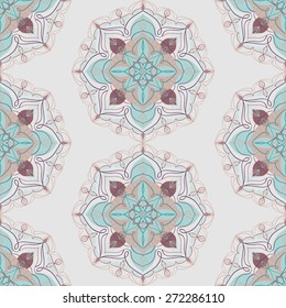 Abstract ornamental vintage indian seamless vector pattern