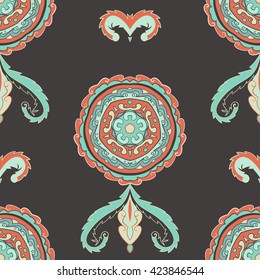Abstract ornamental vintage seamless pattern. Fabric, wallpaper design. Vector illustration