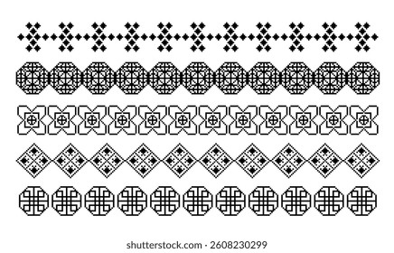 Abstract ornaments collection on black colour