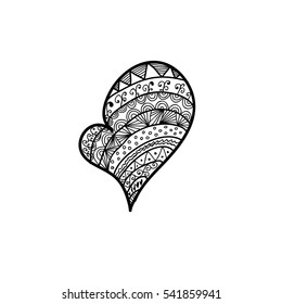 Abstract ornaments heart doodle
vector outline icon
