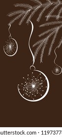 Abstract ornaments on a branch