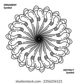 abstract ornaments and symbols, flat geometric, decorative illustrator design, floral