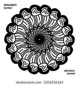 abstract ornaments and symbols, flat geometric, decorative illustrator design, floral
