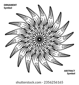 abstract ornaments and symbols, flat geometric, decorative illustrator design, floral