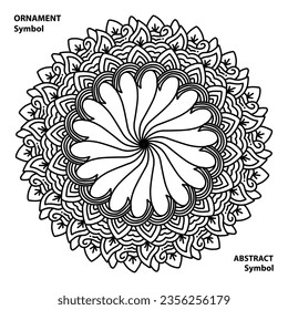 abstract ornaments and symbols, flat geometric, decorative illustrator design, floral