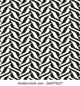 Abstract ornate broken shapes herringbone motif geometric background. Seamless pattern. Vector.