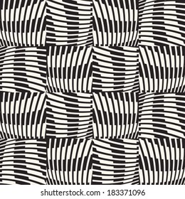 Abstract ornate checkered and striped background. Seamless pattern. Vector.