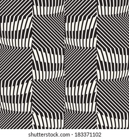 Abstract ornate checkered and striped background. Seamless pattern. Vector.