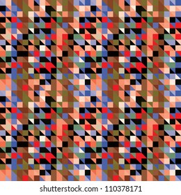 Abstract ornate colorful pixels background. Seamless pattern. Vector.