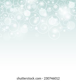 Abstract ornate curly snow vector background