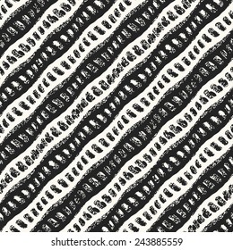 Abstract ornate diagonal noisy stroke and dot textured background. Seamless pattern. Vector.