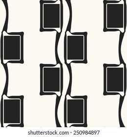 Abstract ornate frames spotty seamless pattern. Vector.