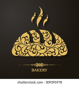 Pan fresco abstracto. Diseño de panadería elegante y decorativo. Plantilla vectorial para logotipo, emblema, icono, embalaje, etiqueta, cartel, cartel, signo comercial, identidad, marca