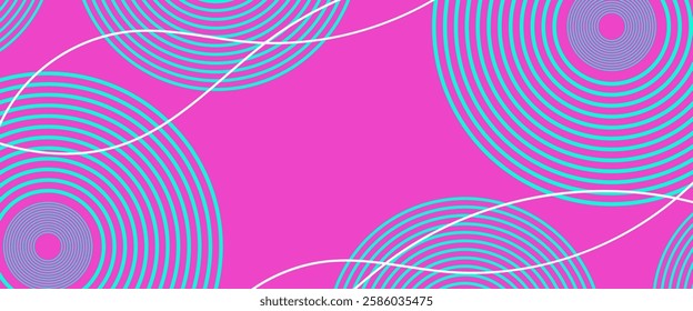 Abstract Ornate Geometric Petals Grid background with dynamic gold circle lines. collection of luxury background with copy space for text.