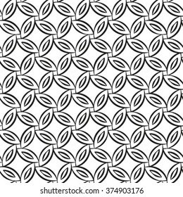 Abstract ornate geometric petals grid background. Seamless pattern. Vector.