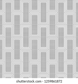 Abstract ornate geometric textured background. Seamless pattern of building