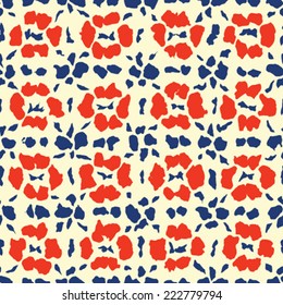 Abstract ornate hand drawn rough shapes floral background. Seamless pattern. Vector.