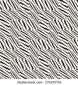 Abstract ornate irregular stroke wavy zigzag textured background. Seamless pattern.