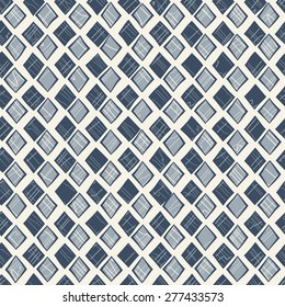Abstract ornate irregular textured rhombus background. Seamless pattern.