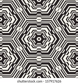 Abstract ornate kaleidoscopic seamless pattern. Vector.
