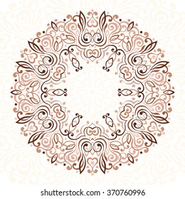 Abstract Ornate Mandala. Decorative frame for design. Vector illustration.