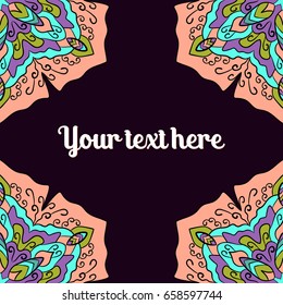 Abstract ornate mandala. Graphic template for different design. Decorative retro ornament. Vector illustration