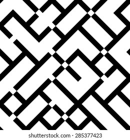 Abstract ornate maze geometric background. Seamless pattern. Vector illustration