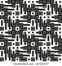 Abstract ornate noisy edged geometric textured background. Seamless pattern. Vector.