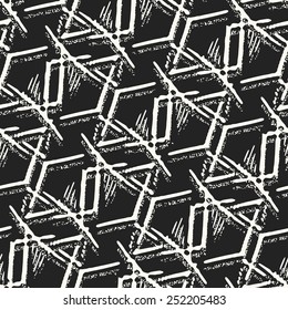 Abstract ornate noisy elements seamless pattern. Vector.