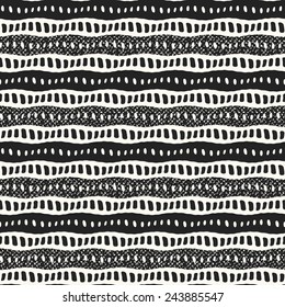 Abstract ornate noisy stroke and dot textured background. Seamless pattern. Vector.