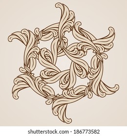 Abstract ornate pattern in light and dark brown colors