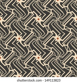 Abstract ornate print template. Seamless pattern. Vector.