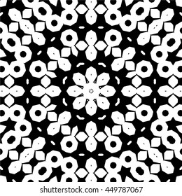Abstract ornate psychedelic kaleidoscopic seamless pattern. Vector.