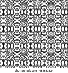 Abstract ornate psychedelic kaleidoscopic seamless pattern. Vector.