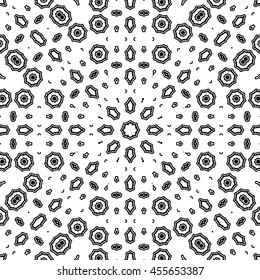Abstract ornate psychedelic kaleidoscopic seamless pattern. Vector.