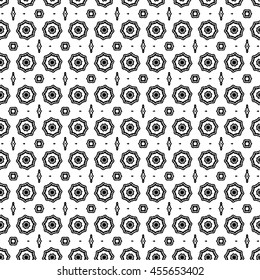 Abstract ornate psychedelic kaleidoscopic seamless pattern. Vector.