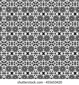 Abstract ornate psychedelic kaleidoscopic seamless pattern. Vector.