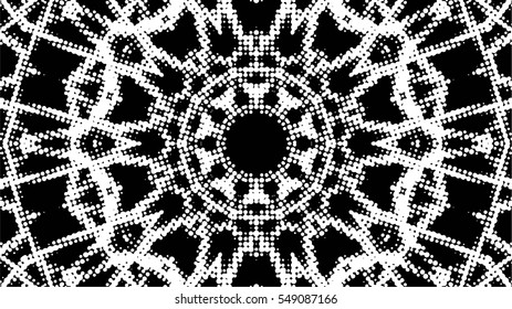 Abstract ornate psychedelic kaleidoscopic seamless pattern. Vector.