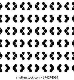 Abstract ornate psychedelic kaleidoscopic seamless pattern. Black and white vector.