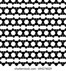 Abstract ornate psychedelic kaleidoscopic seamless pattern. Black and white vector.
