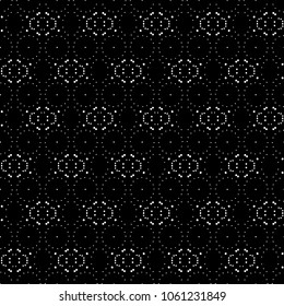 Abstract ornate psychedelic seamless pattern. Black and white grunge texture.vector