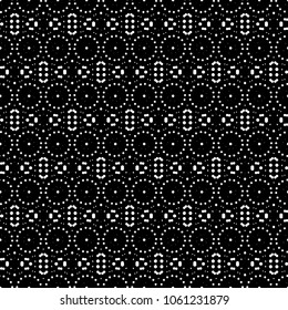 Abstract ornate psychedelic seamless pattern. Black and white grunge texture.vector